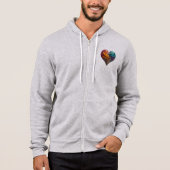 Pull À Capuche Symbole d'amour & Joie enchantée Full Zip Hommes (Devant)