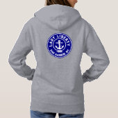 Pull À Capuche Symbole d'Ancre nautique customisé (Dos)