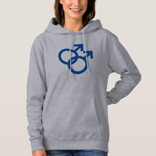 Pull À Capuche Symbole de genre des hommes gays MLM (Devant)
