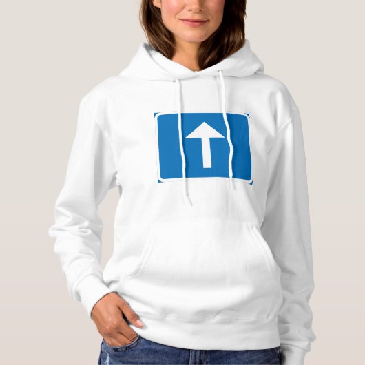 Pull À Capuche Symbole de la route à sens unique bleu - Inscripti (Devant)