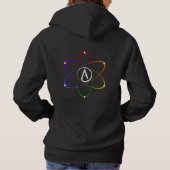 Pull À Capuche Symbole de l'atome athée arc-en-ciel (Dos)