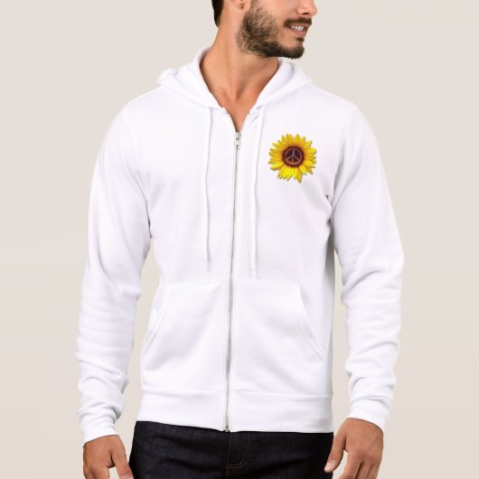 Pull À Capuche SYMBOLE DE PAIX Tournesol D'Ukraine CONTRE LA GUER (Devant)