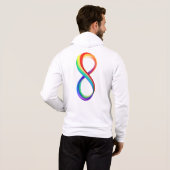 Pull À Capuche Symbole d'infinité arc-en-ciel stratifié (Dos entier)
