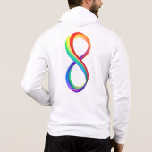 Pull À Capuche Symbole d'infinité arc-en-ciel stratifié (Dos)