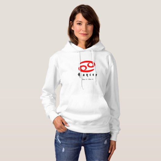 Pull À Capuche Symbole du cancer du zodiaque (Devant entier)