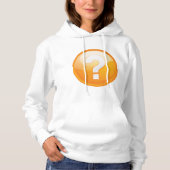 Pull À Capuche Symbole Moderne Gras Point d'Interrogation Orange (Devant)