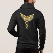 Pull À Capuche Symbole Polygonal Or Caduceus (Dos)