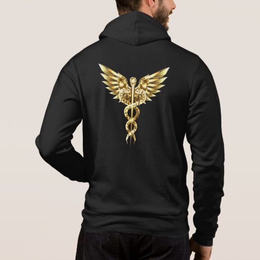 Pull À Capuche Symbole Polygonal Or Caduceus (Dos)