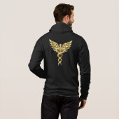 Pull À Capuche Symbole Polygonal Or Caduceus (Dos entier)
