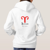Pull À Capuche Symbole zodiaque d'Aries (Dos)