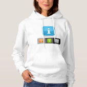 Pull À Capuche Symboles d'information brillants modernes (Devant)