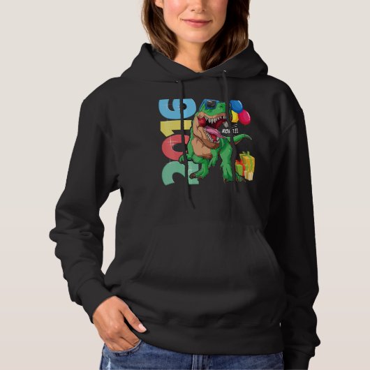Pull À Capuche T Rex 6e anniversaire garçon fille 6 ans 2016 Dino (Devant)