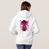 Pull À Capuche T-shirt à capuche Amour et Chaleur – Design Fille  (Dos entier)