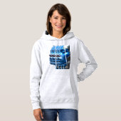 Pull À Capuche T-Shirt Bleu Métallisé Illusion Multi Visage Art à (Devant entier)