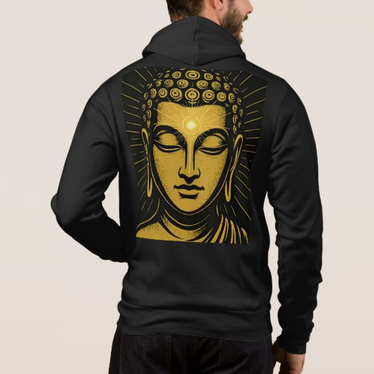 Pull À Capuche T-shirt Bouddha d'or | Éveil spirituel (Dos)