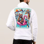 Pull À Capuche T-shirt de fête de la piscine animale" (Dos)