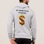 Pull À Capuche T-shirt du plan de jeu d'argent (Dos)