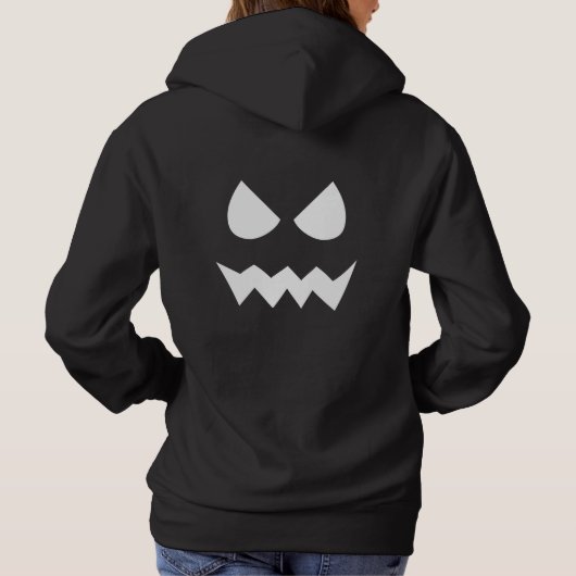 Pull À Capuche T-Shirt Fantôme Halloween noir et blanc (Dos)