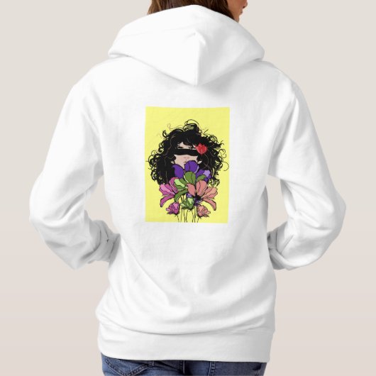 Pull À Capuche T-shirt fille et fleurs (Dos)