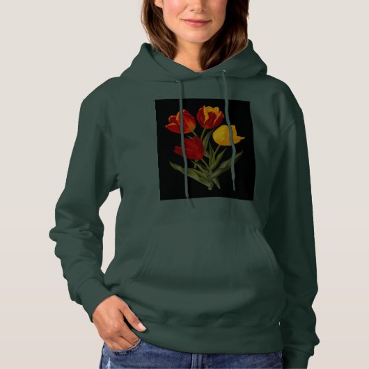 Pull À Capuche T-shirt fille Imaginaire floral (Devant)