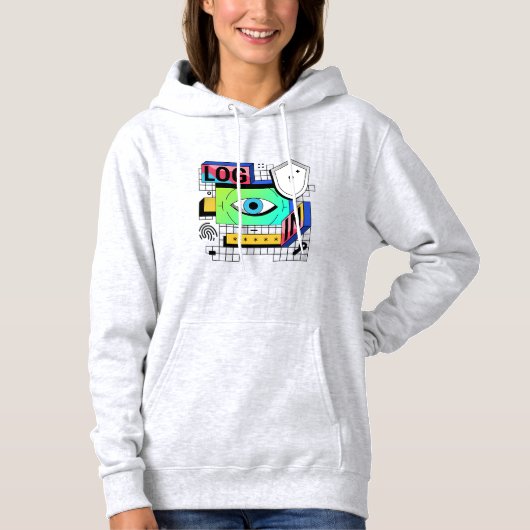 Pull À Capuche T-Shirt Graphique de Sécurité de Connexion – Techn (Devant)