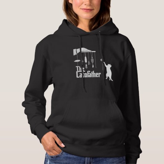 Pull À Capuche T-shirt graphique parodique de chat de la mafia am (Devant)