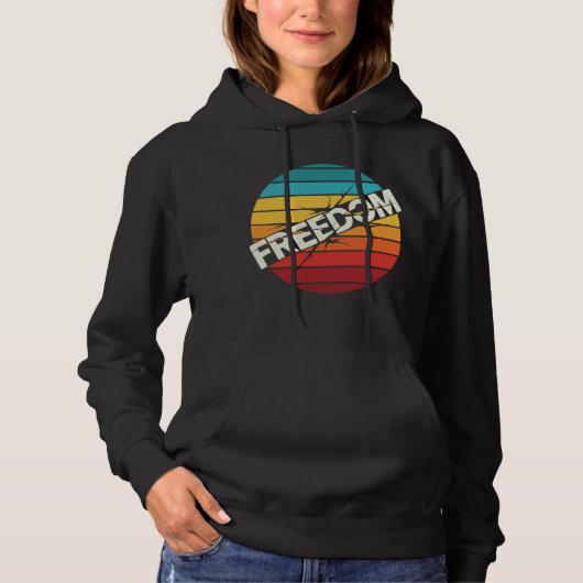 Pull À Capuche T-Shirt Graphique Rétro Liberté – Typographie Vint (Devant)