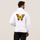 Pull À Capuche T-Shirt Illustration Papillon Insecte Bleu-20284 (Dos entier)