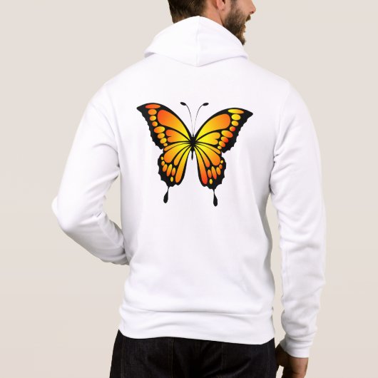 Pull À Capuche T-Shirt Illustration Papillon Insecte Bleu-20284 (Dos)