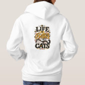 Pull À Capuche T-Shirt La Vie Est Meilleure Avec Les Chats (Dos)