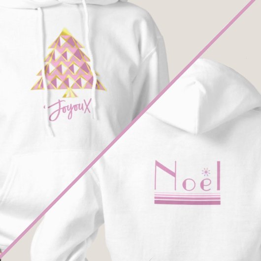 Pull À Capuche T-Shirt Rose Joyoux Noel Noël