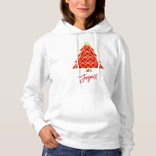Pull À Capuche T-Shirt Rouge Joyoux Noel Noël (Devant)