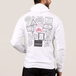 Pull À Capuche T-Shirt Vélo Mondial, Timbres Rétro