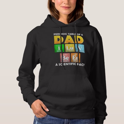 Pull À Capuche Tableau Périodique D'Un Papa I Luv Bière Un Fa Sci (Devant)