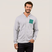 Pull À Capuche Tanager Turquoise, sarcelle bleue et motif répétit (Devant entier)