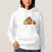 Pull À Capuche Tas de pommes rouges et vertes, fruits frais (Devant)