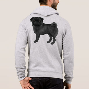 Pull À Capuche Tatouille de Pug noir pour propriétaire ou amateur