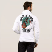 Pull À Capuche Tattoo serpent Wild and free forever born to stand (Dos entier)