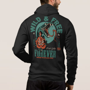 Pull À Capuche Tattoo snake serpent old school wild and free fore