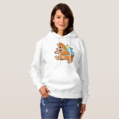 Pull À Capuche Taupe comme élève avec cartable (Devant entier)