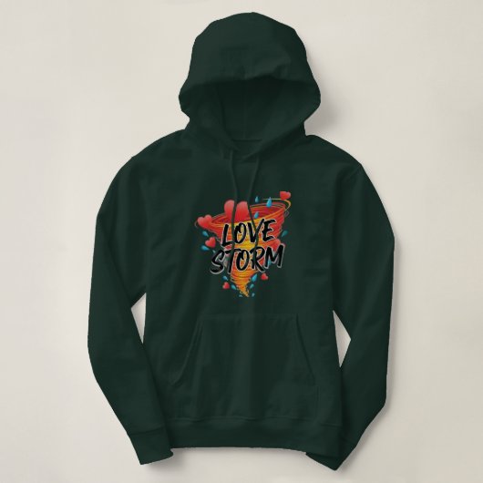 Pull À Capuche Tempête d'amour Tornade – Tourbillon de cœurs et d (Design devant)