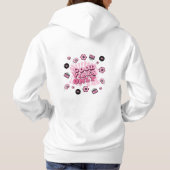 Pull À Capuche Tendance rose Wavy Retro Text Good Vibes seulement (Dos)