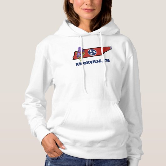 Pull À Capuche Tennessee Drapeau et Fleur pourpre Iris Texte pers (Devant)