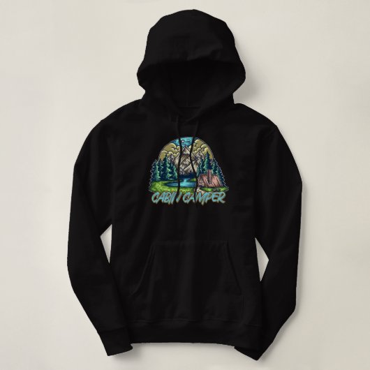 Pull À Capuche Tente de pêche cabine Camper Randonnée (Design devant)