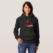 Pull À Capuche Tenue de Noël camion monstre à carreaux rouge cool (Devant entier)