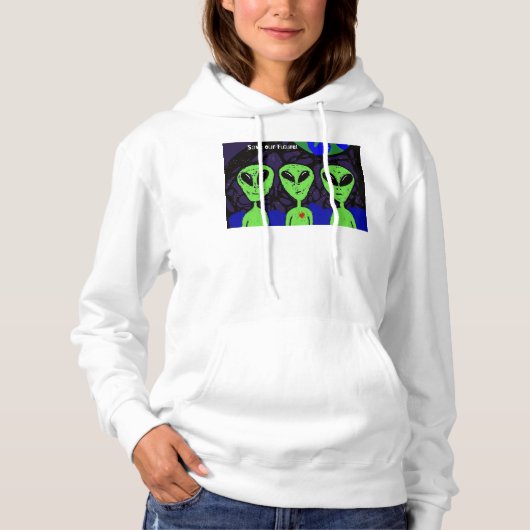 Pull À Capuche Terre spatiale Alien UFO Martian (Devant)