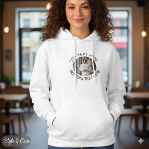 Pull À Capuche Texte circulaire avec image personnalisée pour fem