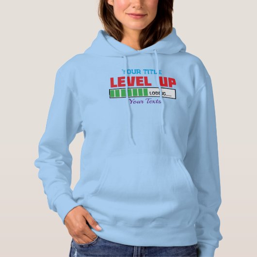 Pull À Capuche Texte de niveau supérieur avec progression de char (Devant)