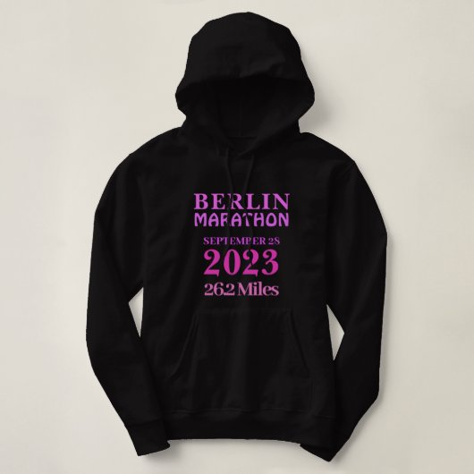 Pull À Capuche Texte personnalisé du coureur de marathon rose (Design devant)