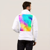 Pull À Capuche Texture de fourrure duveteuse arc-en-ciel vif-7520 (Dos entier)